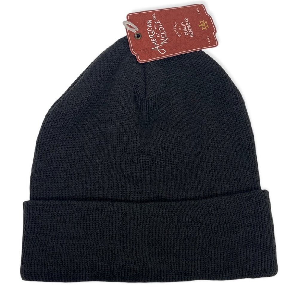 NWT American Needle Black Ribbed Knit Beanie Winter Toque Hat Nordstrom New Tags